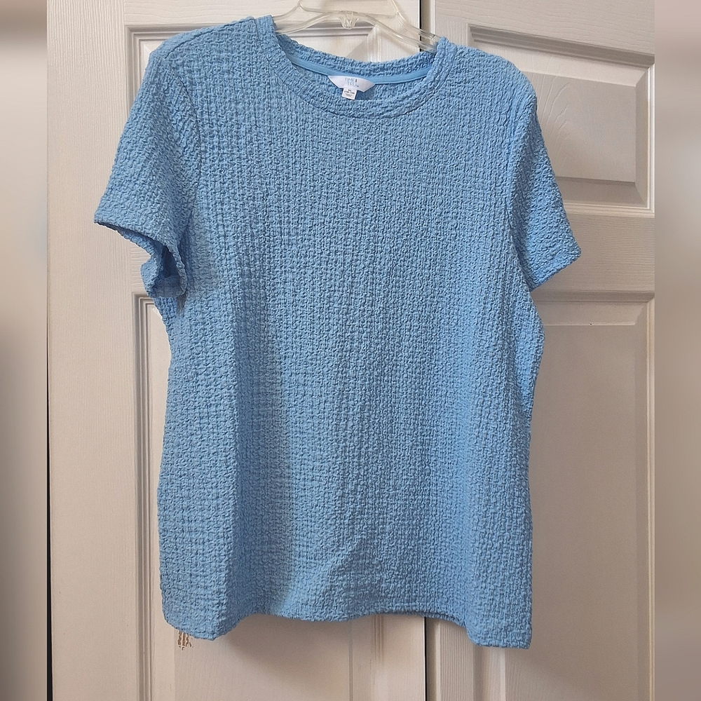 Time and Tru (NWOT), XL(16-18), Light Blue Short Sleeve Top